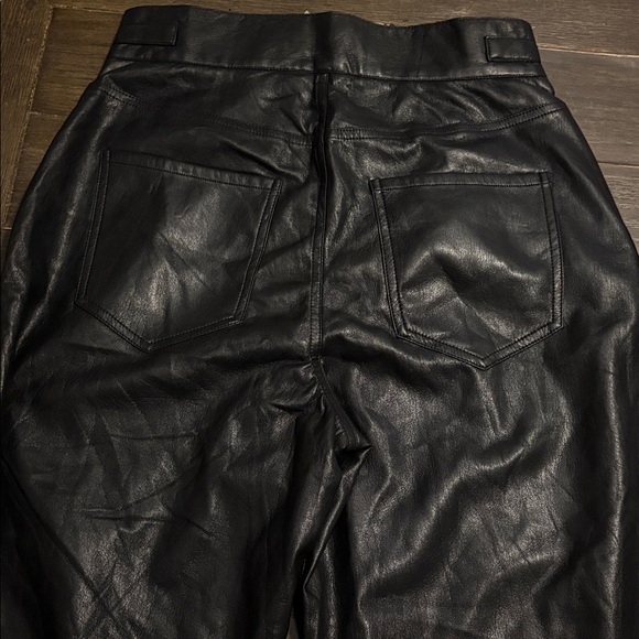7 for all man kind  Black Leather-Style Trousers - Picture 3 of 10